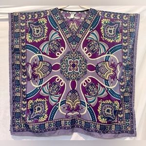 NWOT - Winlar Mid-Length V-Neck Rope Design Kaftan - Purple/Gray- OS